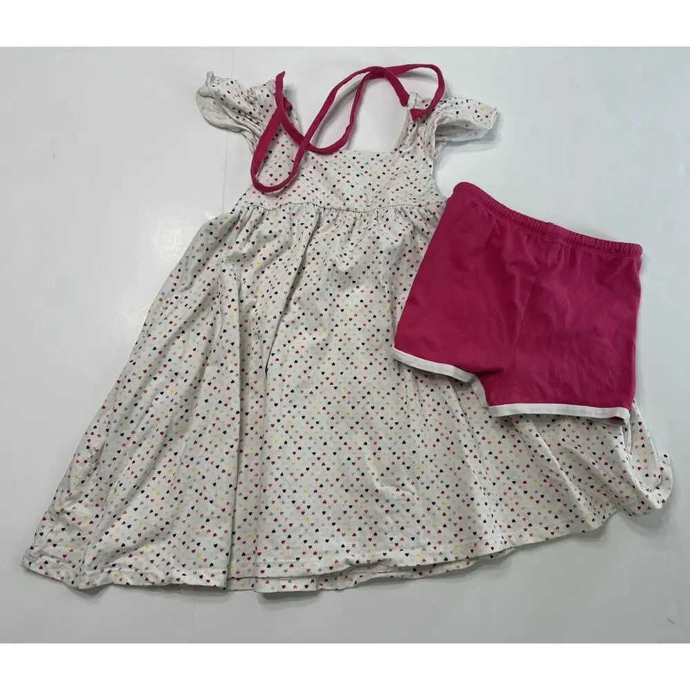 Omi Jo Well Dressed Wolf Rainbow Heart Tunic Pink Shorts Size 8